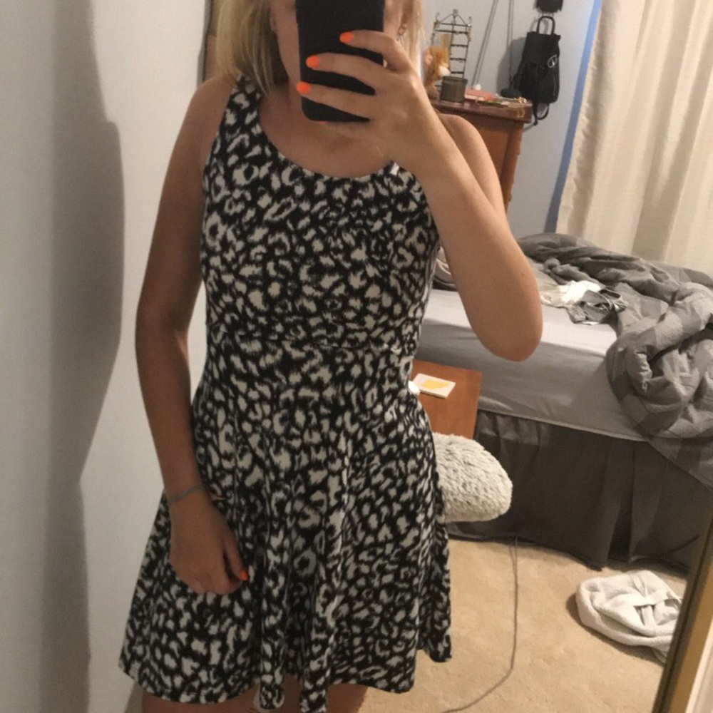 Black and White Cheetah Print Dress